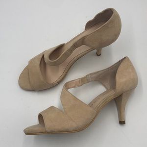 Sacha London Fanny Beige Suede Heels